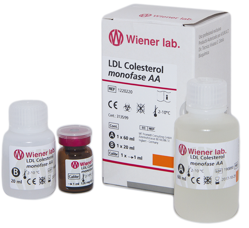 Ldl Colesterol Monofase AA - 80 ml (60 ml + 20 ml - 200 Det.) - 1220220 - Wiener