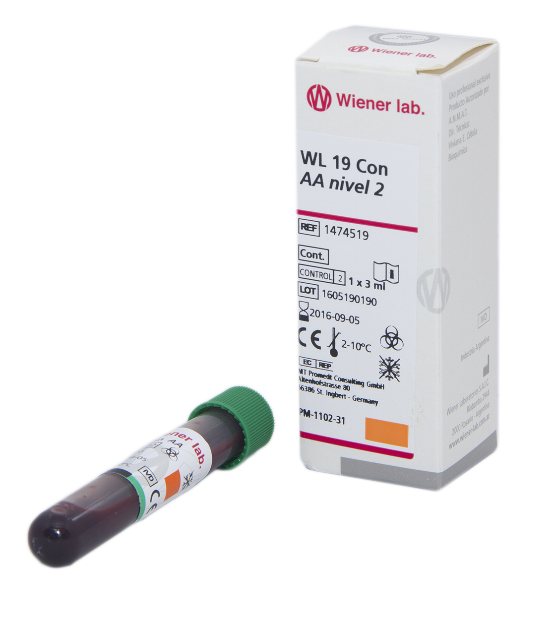 Wl19 Con AA Nivel 2  - 1 X 3 ml - 1474519 - Wiener