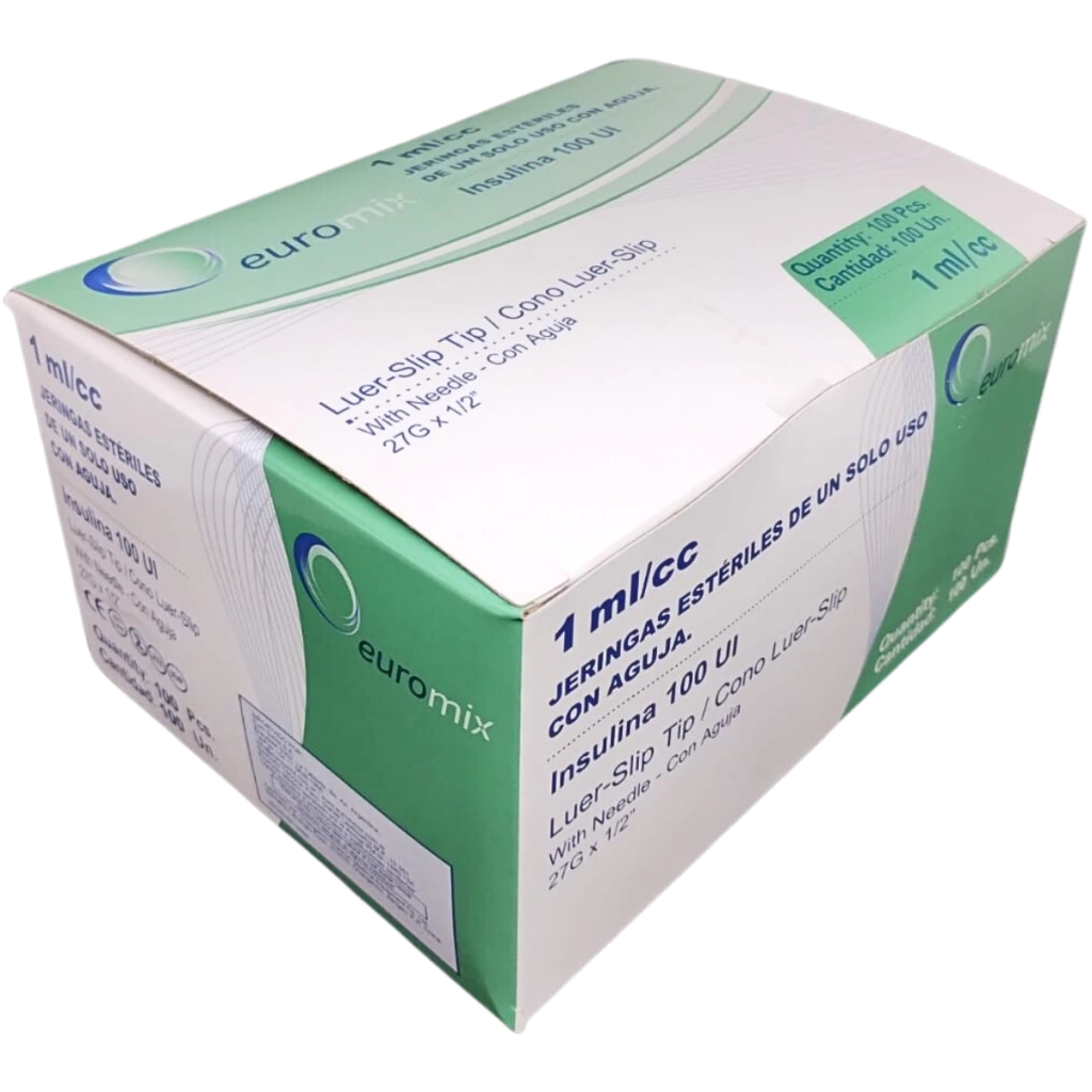 Jeringa De 1 ml Insulina S/A - Caja X 100 unidades - Mcm