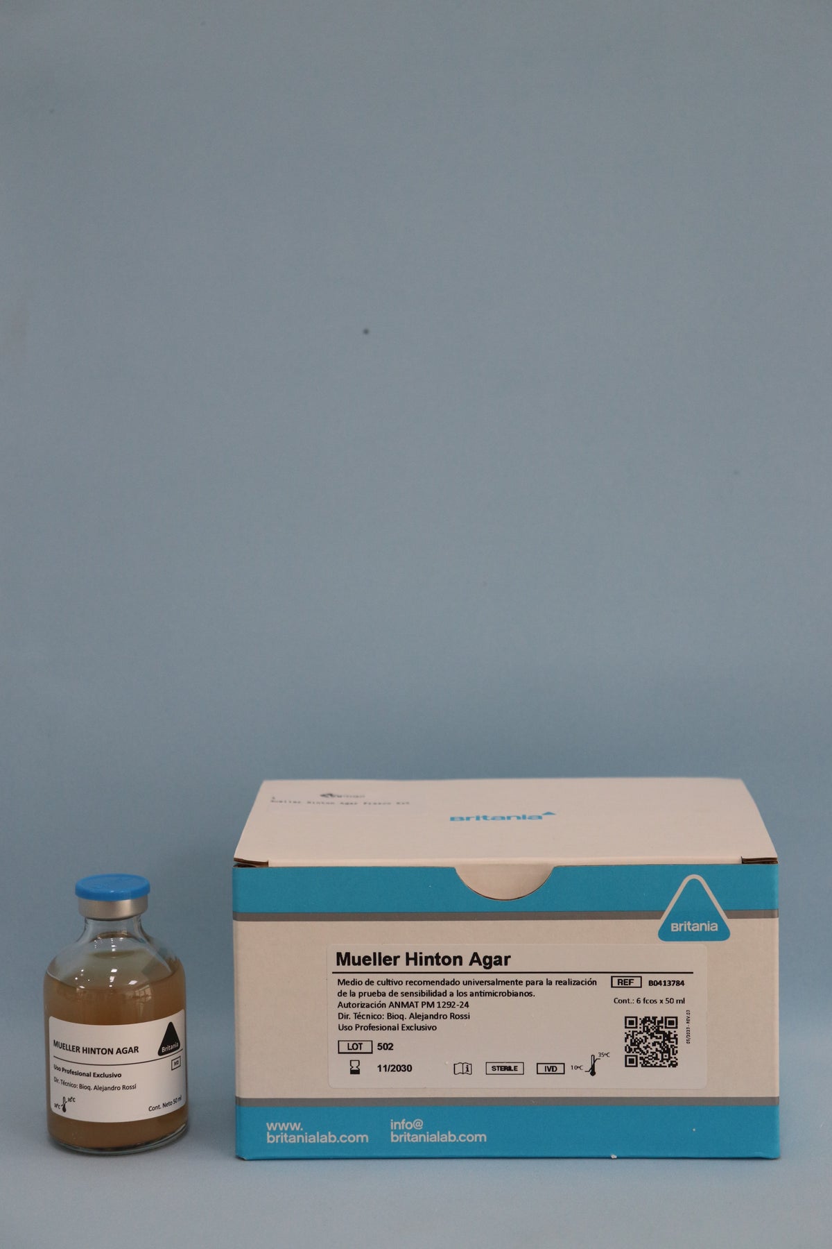 Mueller-Hinton Agar 6 X 50 ml - B0413784 - Britania
