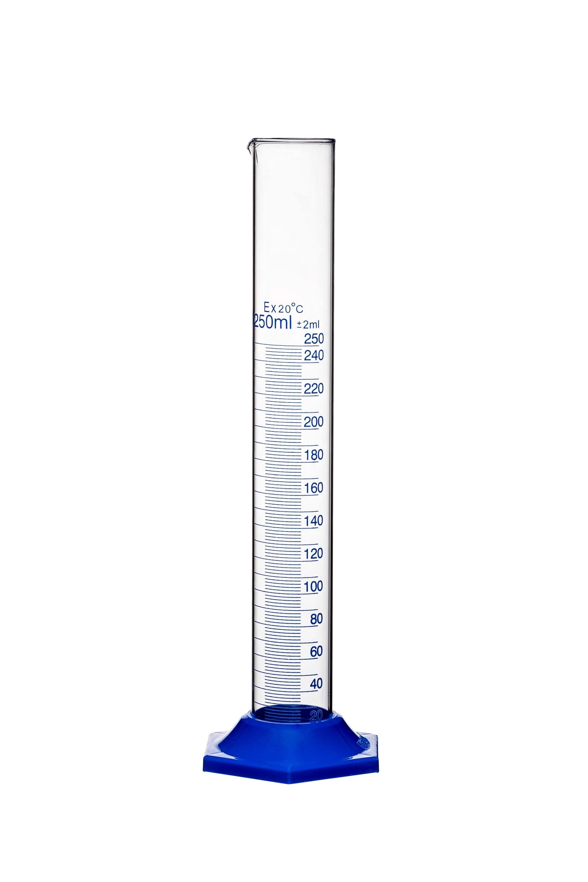 Probeta Vidrio X 250 ml Base Plástica