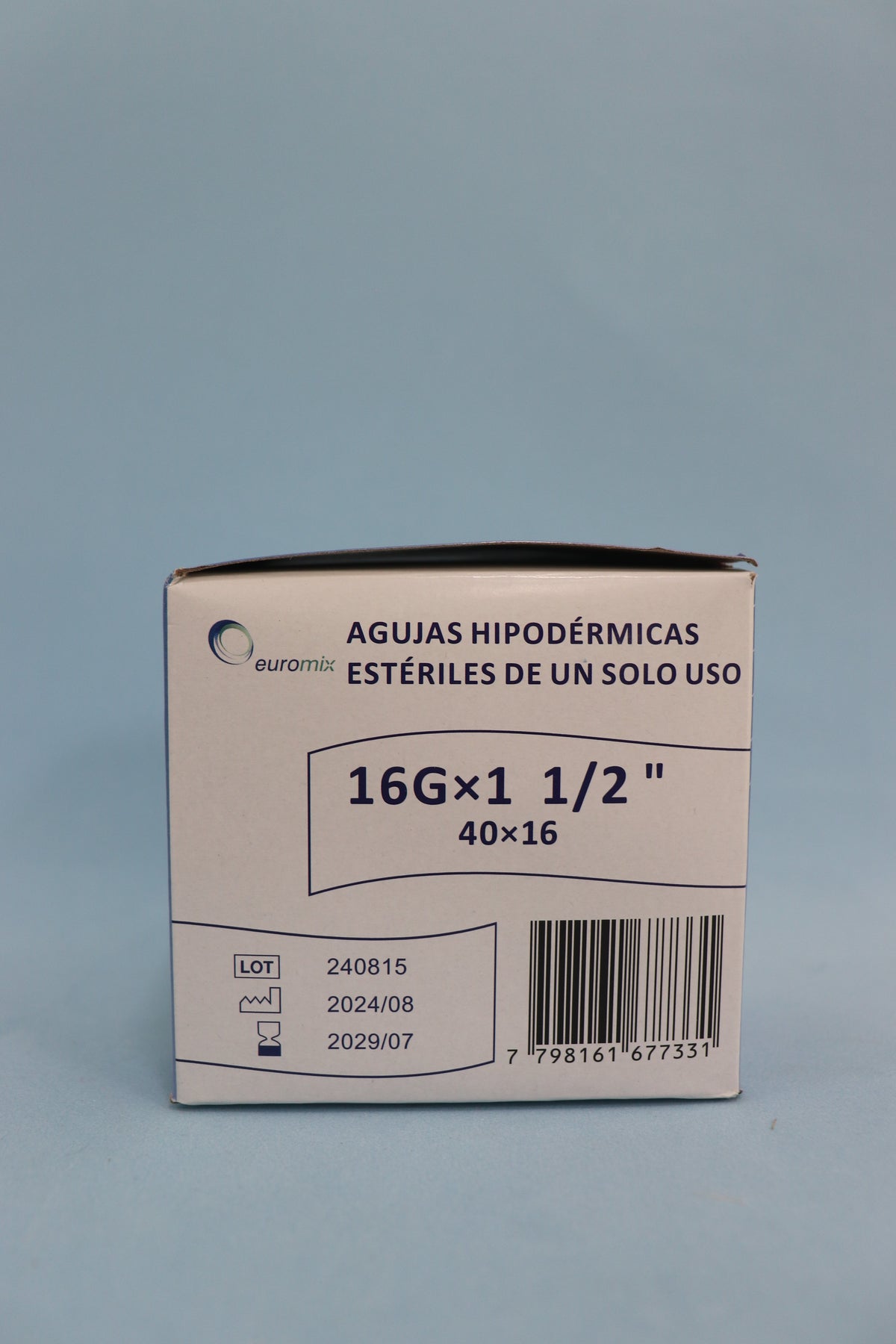 Aguja Hipodérmica 40/16 (16G X 1 1/2) Caja X 100 Unidades - Euromix
