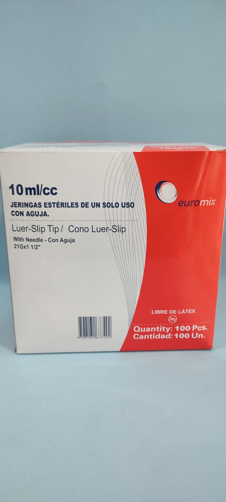 Jeringas De 10 ml C/A 40/8 - Caja X 100 Unidades - Euromix