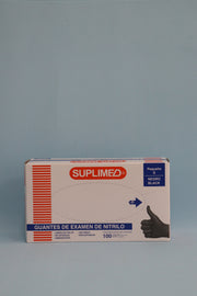 Guante De Examen De Nitrilo Negro "S" - Caja X 100 Unidades