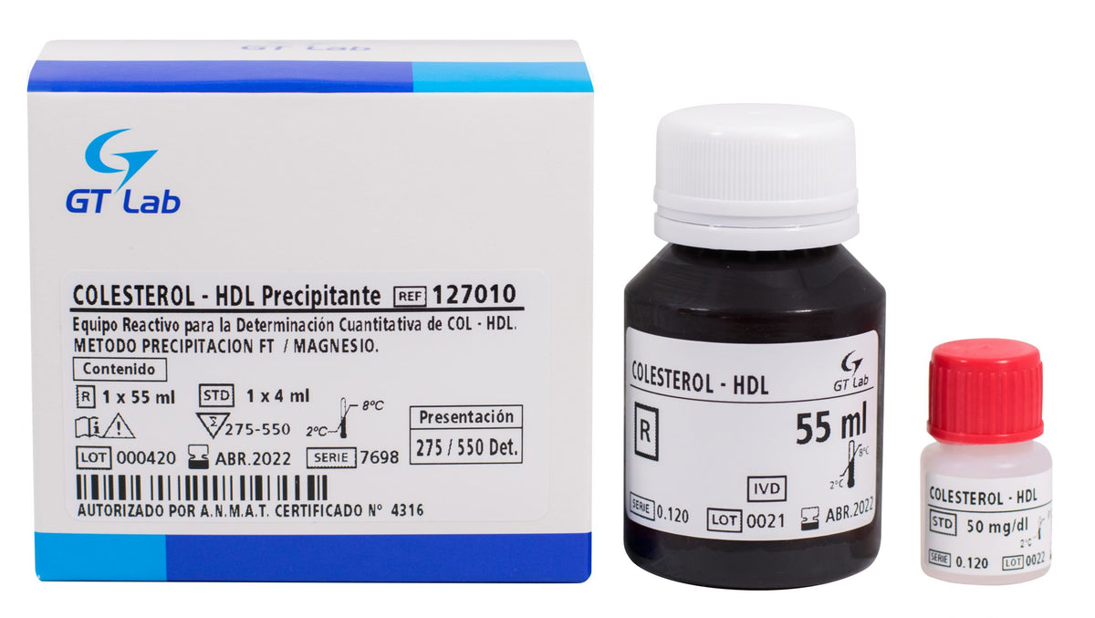 Colesterol-Hdl Precipitante - 55 ml-275/550 Det. - 127010 - Gt Laboratorio