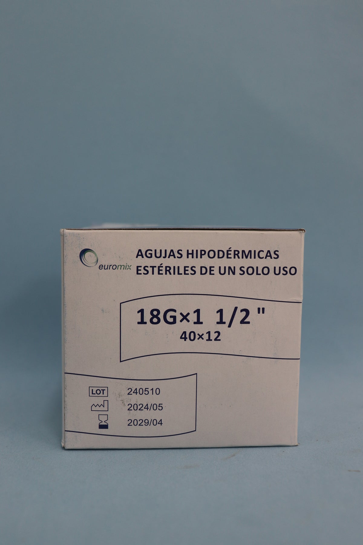 Aguja Hipodérmica 40/12 (18G X 1 1/2) Caja X 100 Unidades- Euromix