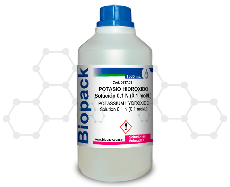 Potasio Hidróxido Solución 0,1 N (0.1Mol/L) X 1 L - Biopack