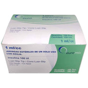 Jeringa De 1 ml Insulina C/A 27g X 1/2 - Caja X 100 Unidades