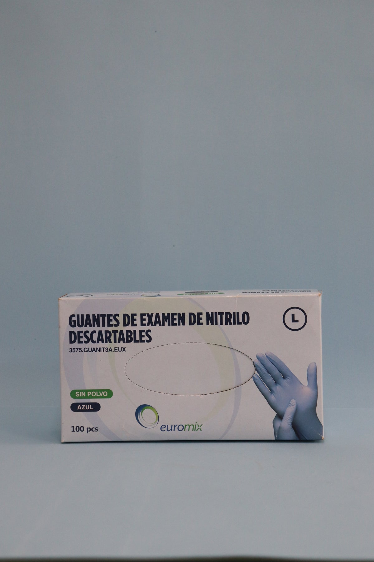 Guante De Examen De Nitrilo Azul  "L" - Caja X 100 Unidades