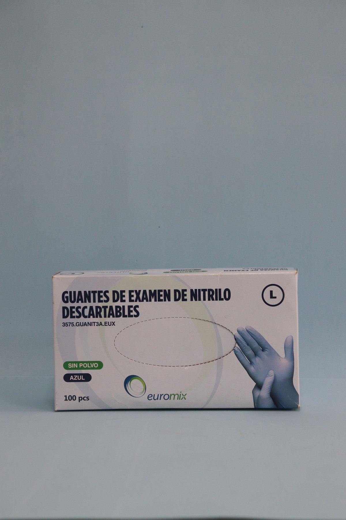 Guante De Examen De Nitrilo Azul  "L" - Caja X 100 Unidades