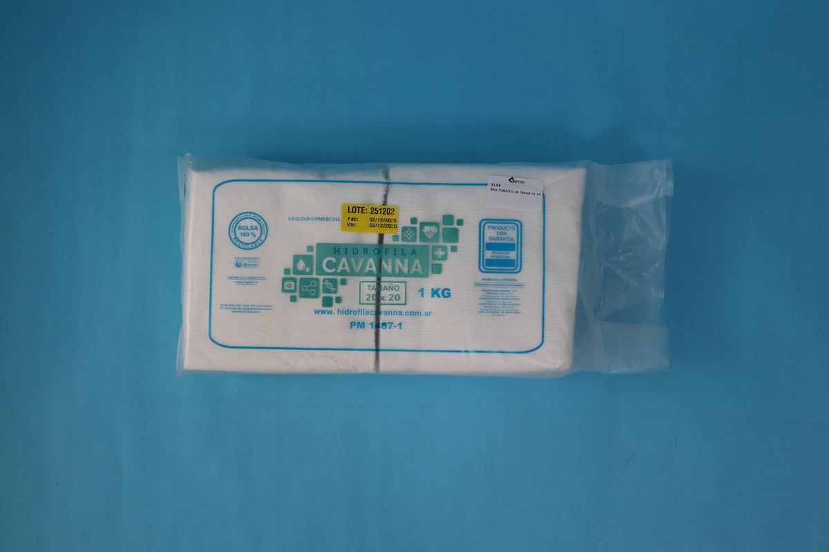 Gasa Hidrófila En Trozos 20X20cm X 1 Kg - No Estéril