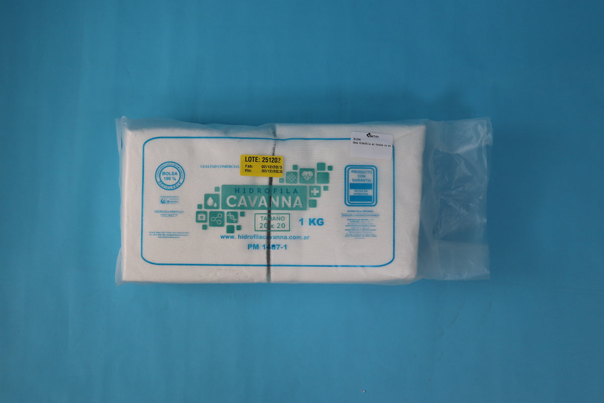 Gasa Hidrófila En Trozos 20X20cm X 1 Kg - No Estéril