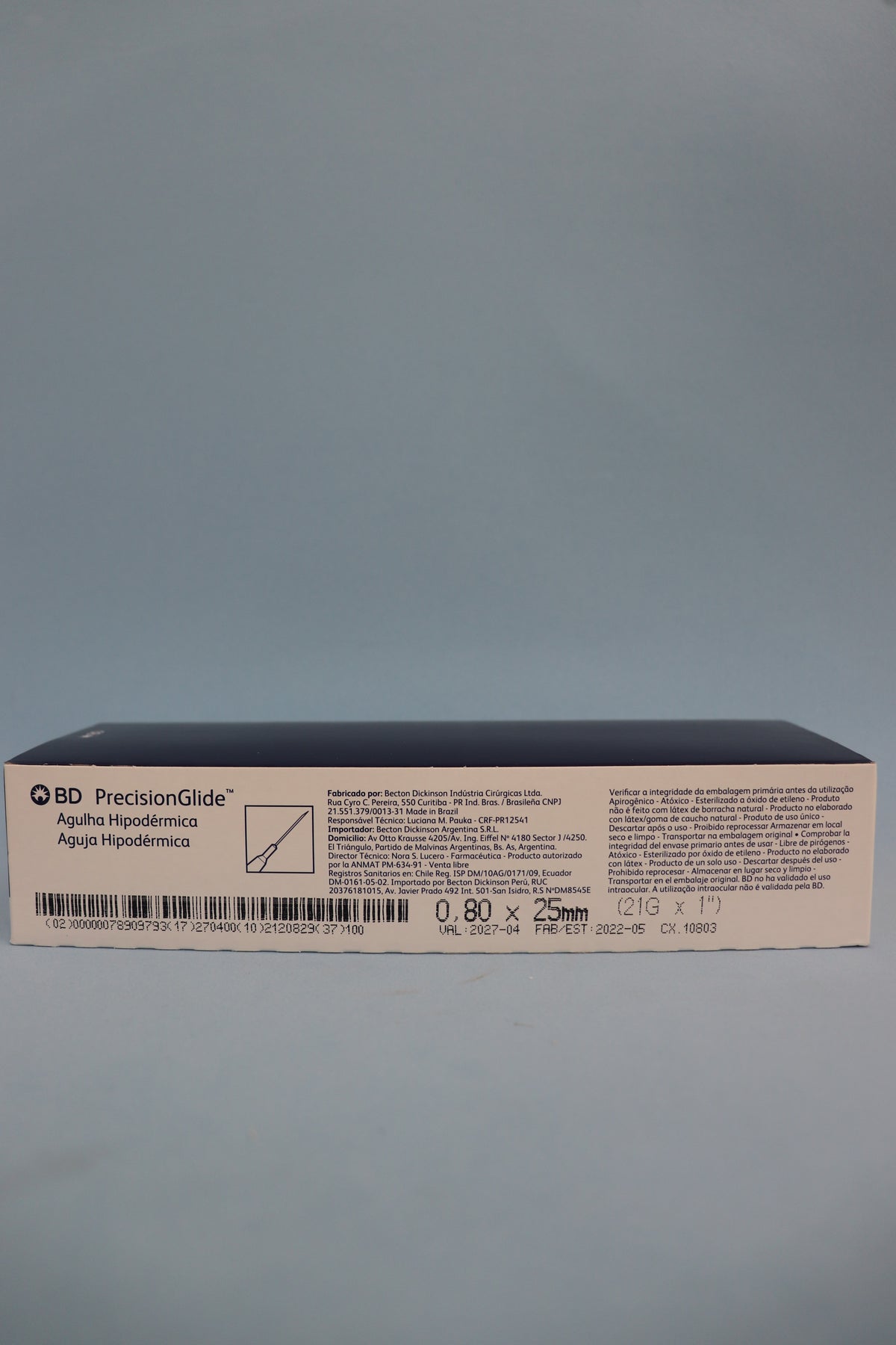 Aguja Hipodérmica 25/8 (21g X 1) Caja X 100 Unidades - Bd