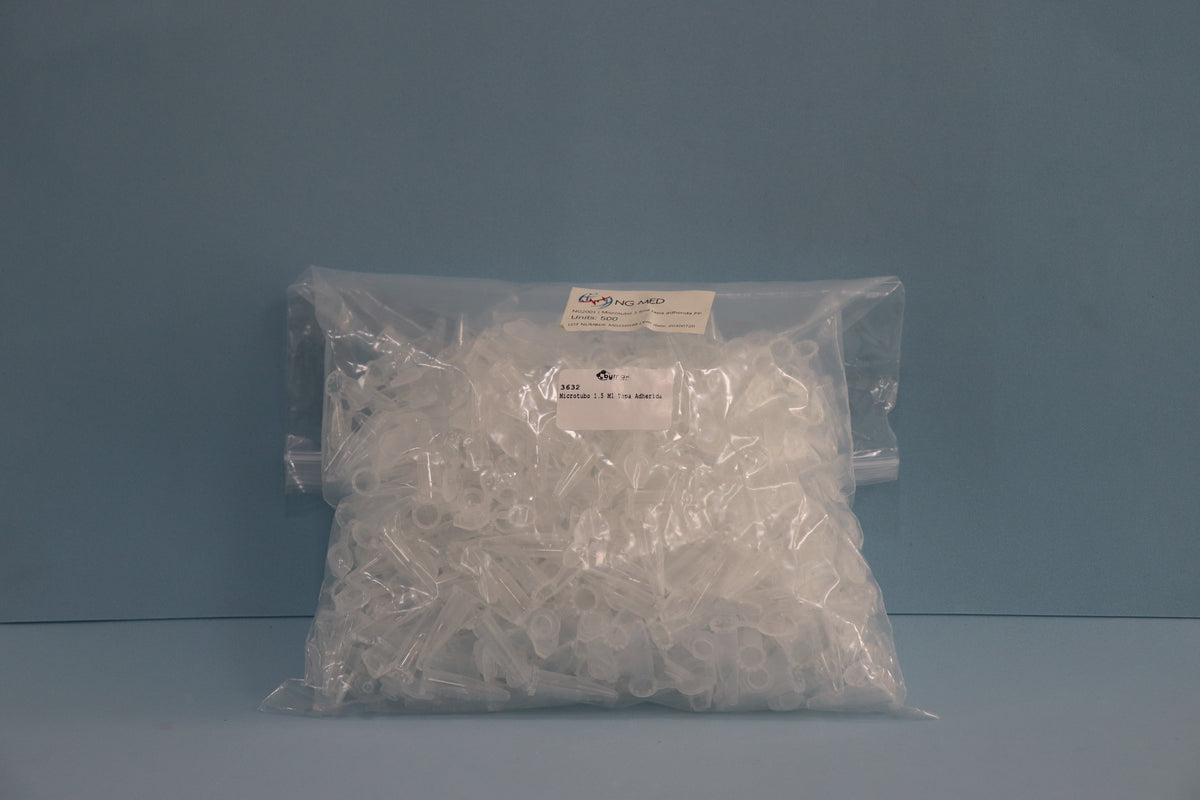 Microtubo 1.5 ml Tapa Adherida Pp X 500 Unidades - Ng Me