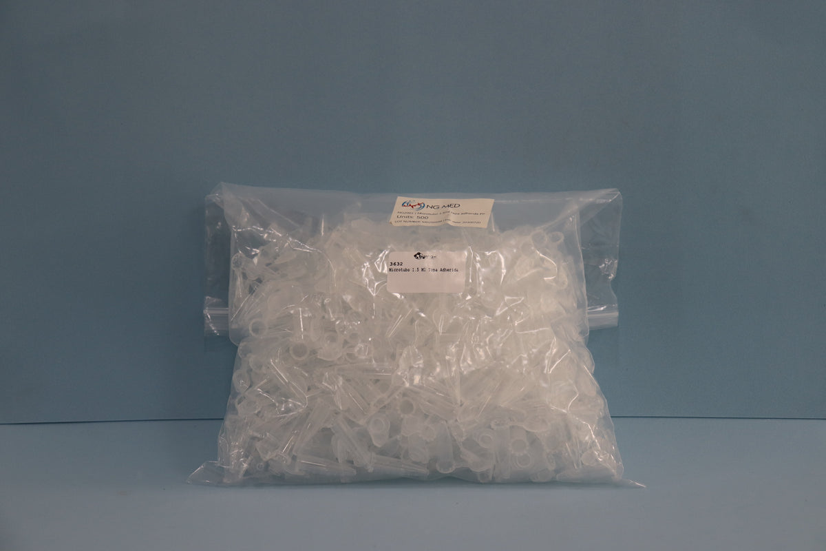 Microtubo 1.5 ml Tapa Adherida Pp X 500 Unidades - Ng Me