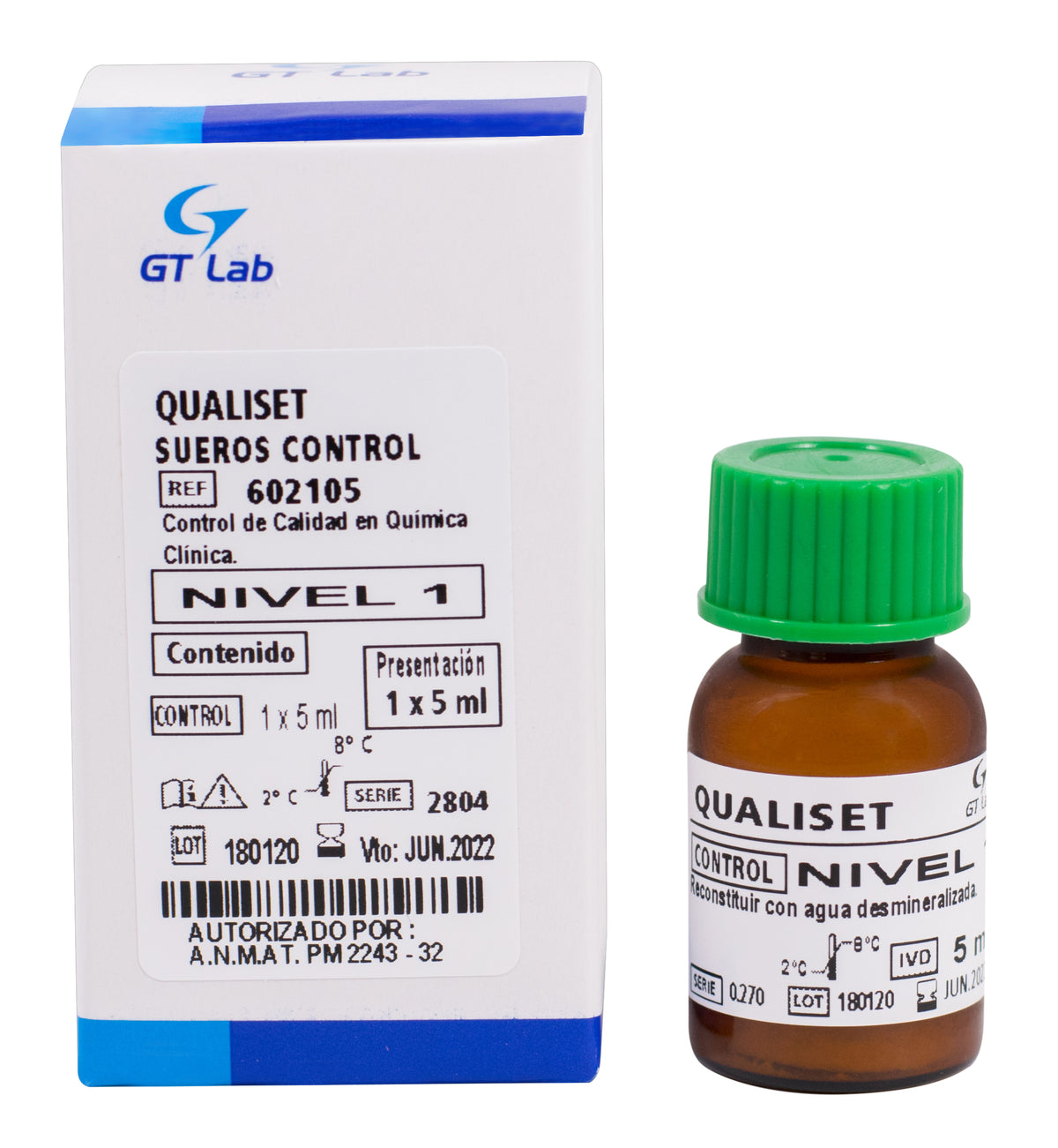 Qualiset Sueros Control Nivel 1 - 1 X 5 ml - 602105 - Gt Laboratorio