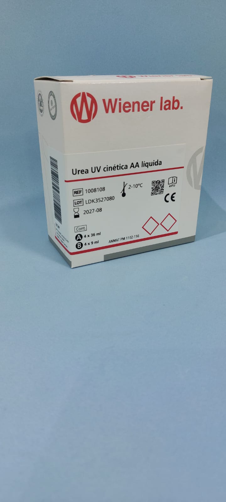 Urea Uv Cinética AA Líquida - A 4 X 36 ml - B 4 X 9 ml - 1008108 - Wiener