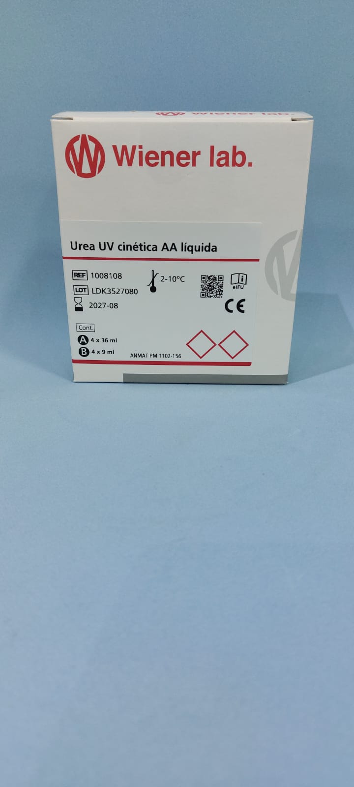 Urea Uv Cinética AA Líquida - A 4 X 36 ml - B 4 X 9 ml - 1008108 - Wiener