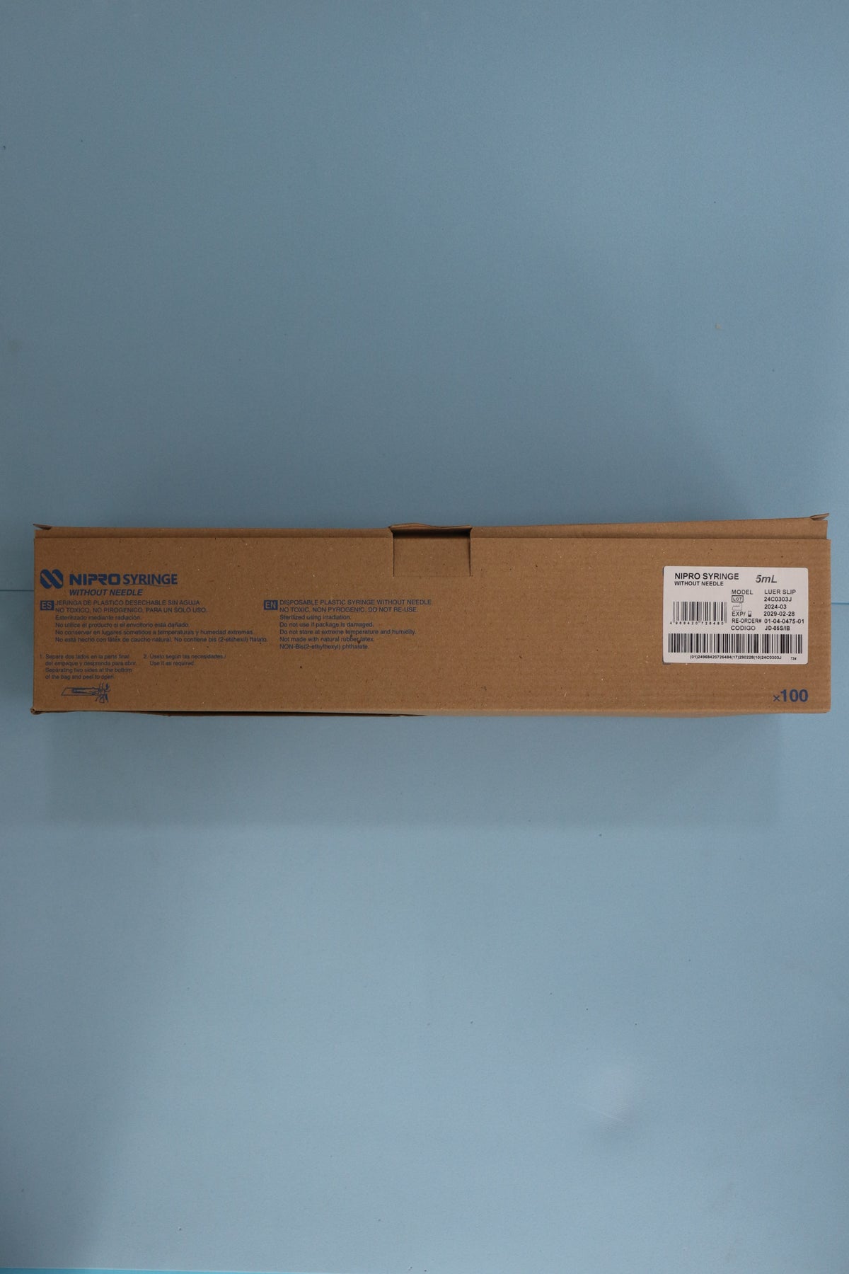 Jeringa De 5 ml S/A - Caja X 100 unidades - Nipromed