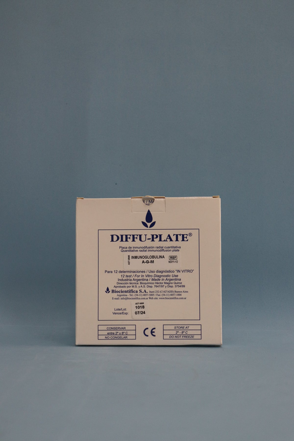 Diffuplate Ig A-G-M X 12 Determinaciones