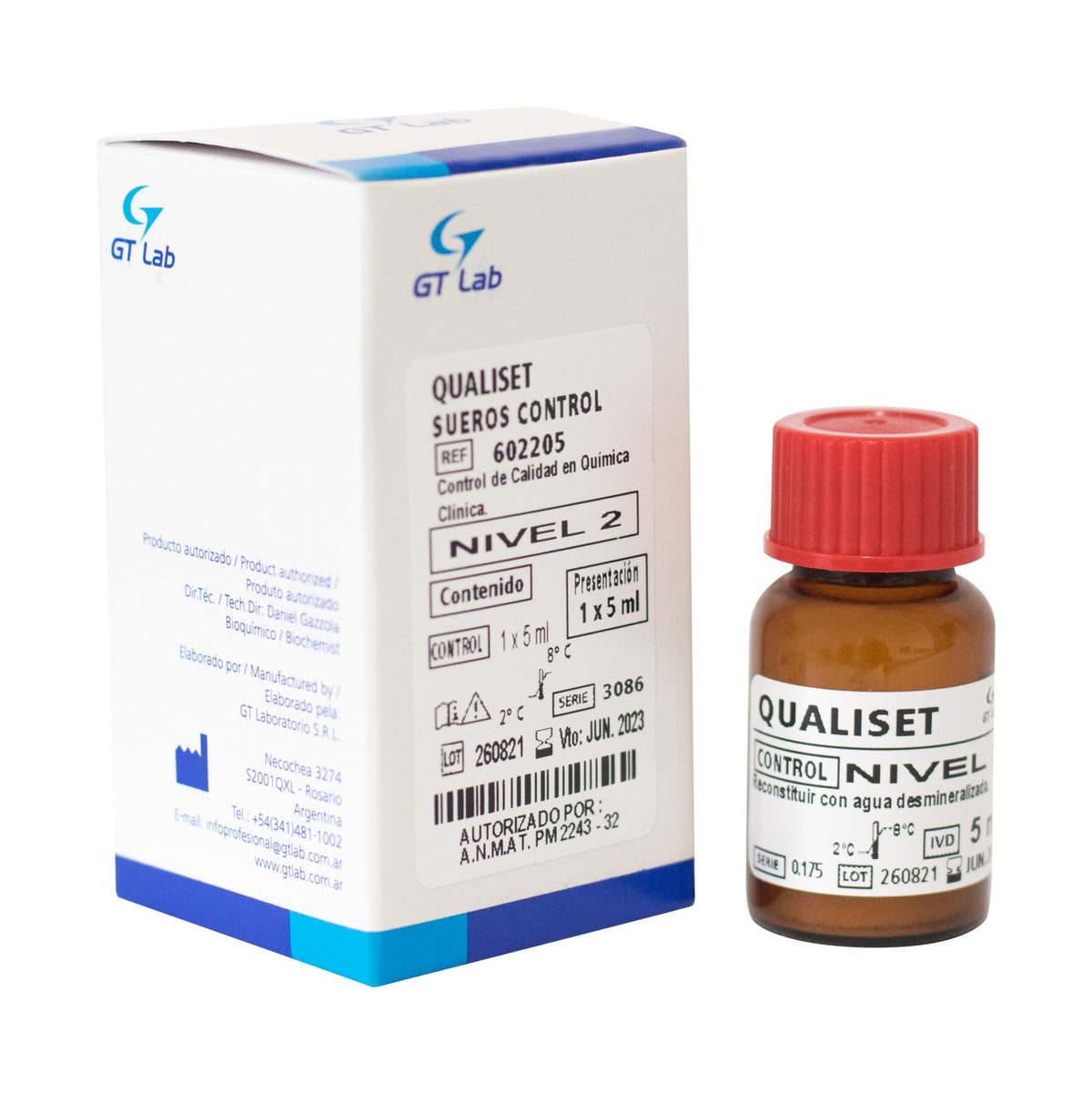 Qualiset Sueros Control Nivel 2 - 1 X 5 ml - 602205 - Gt Laboratorio