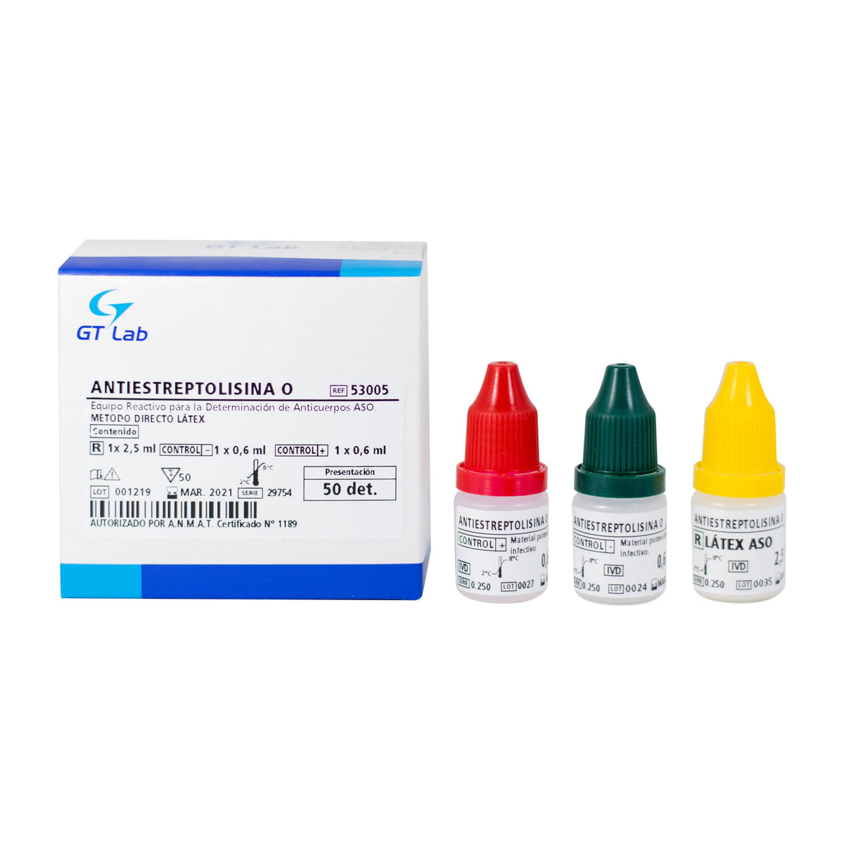 Antiestreptolisina O - 50 Determinaciones - 53005 - Gt Laboratorio