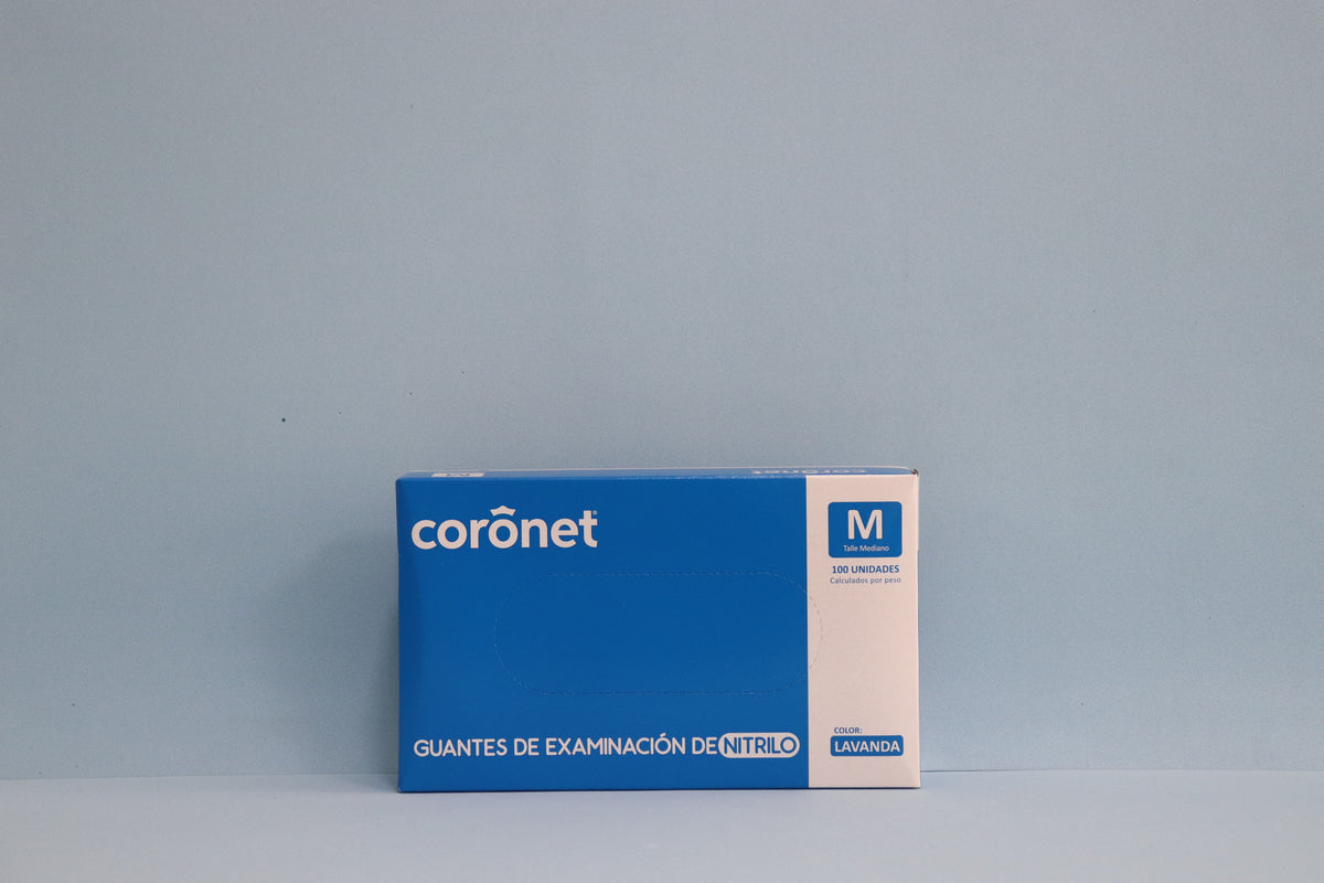 Guante De Examen De Nitrilo Azul  "M" - Caja X 100 Unidades