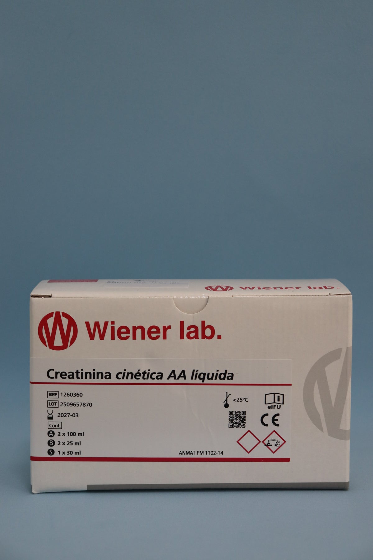 Creatinina Cinetica AA Liquida - 250 ml (2 X 100 ml + 2 X 25 ml) - 1260360 - Wiener