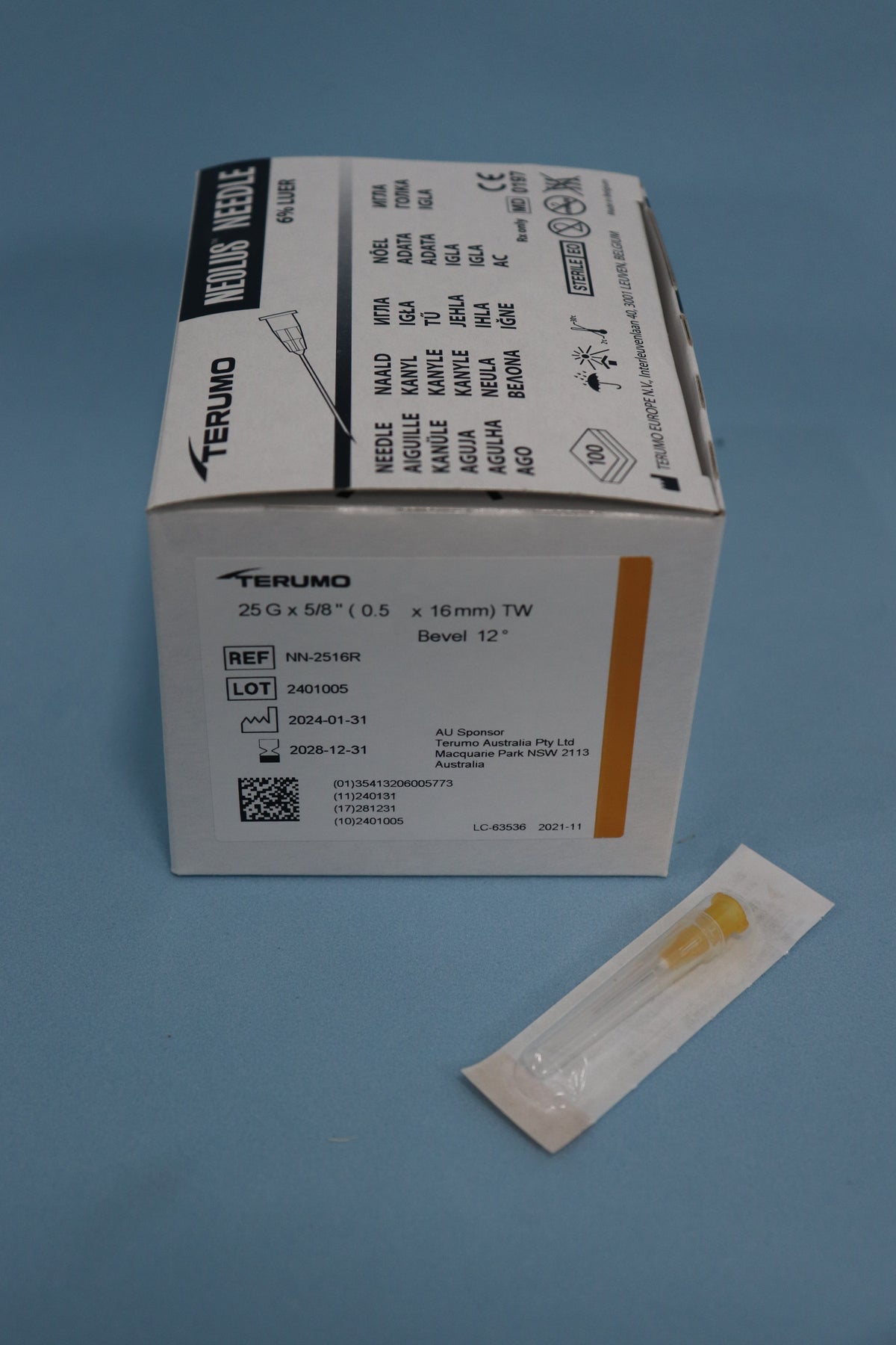 Aguja Hipodérmica 16/5 (25g X 5/8) Caja X 100 Unidades - Terumo