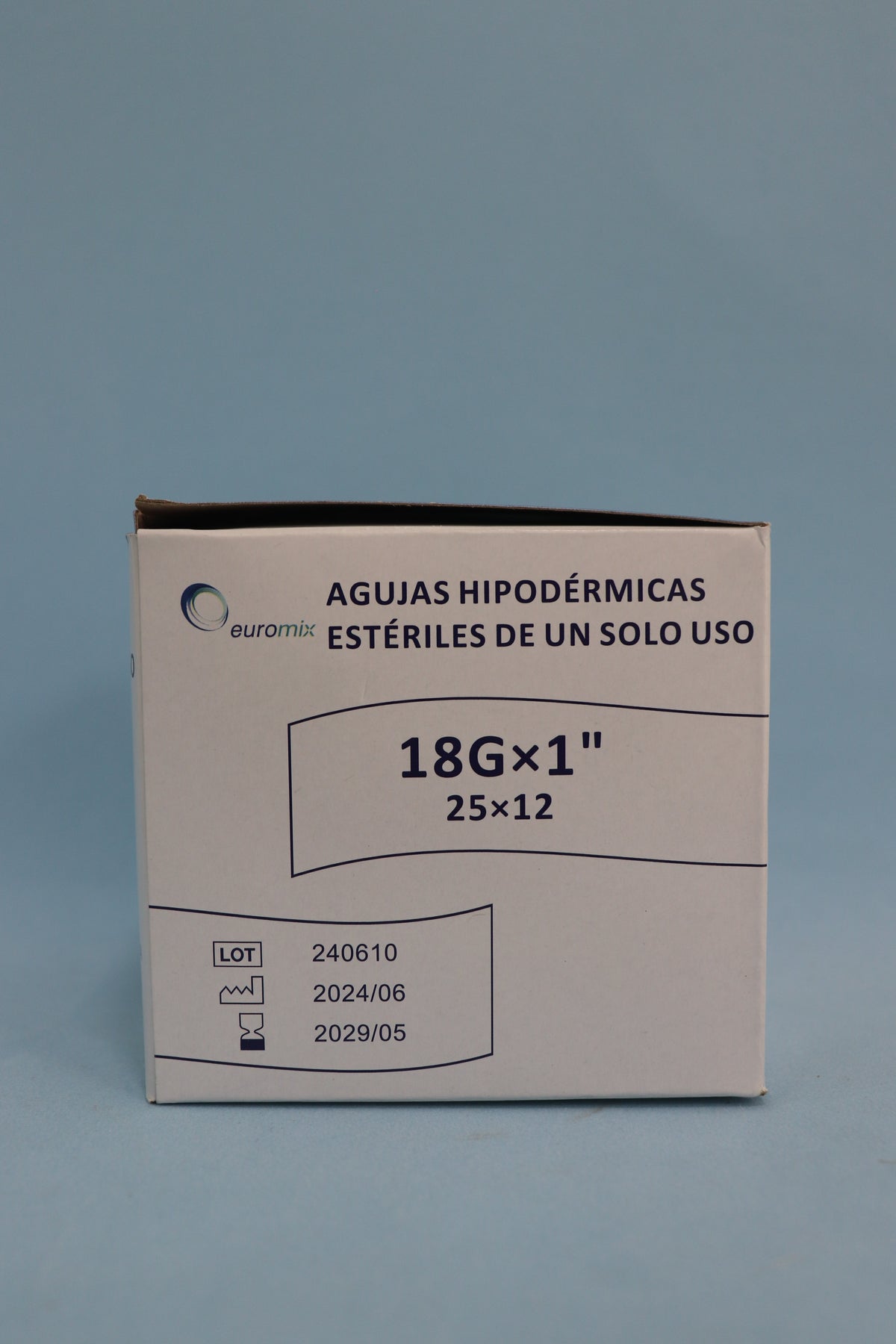 Aguja Hipodérmica 25/12 (18G X 1) Caja X 100 Unidades - Euromix