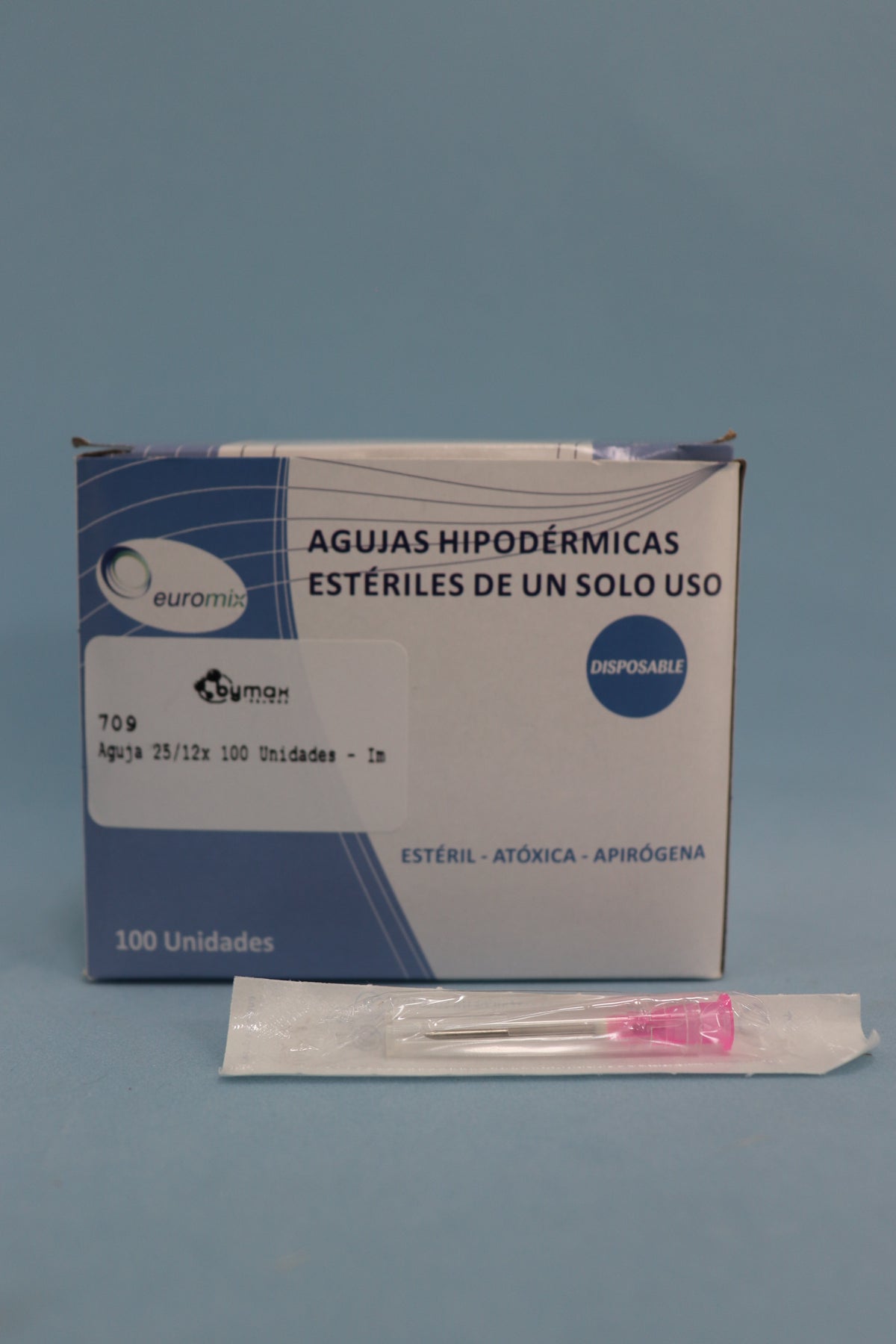 Aguja Hipodérmica 25/12 (18G X 1) Caja X 100 Unidades - Euromix