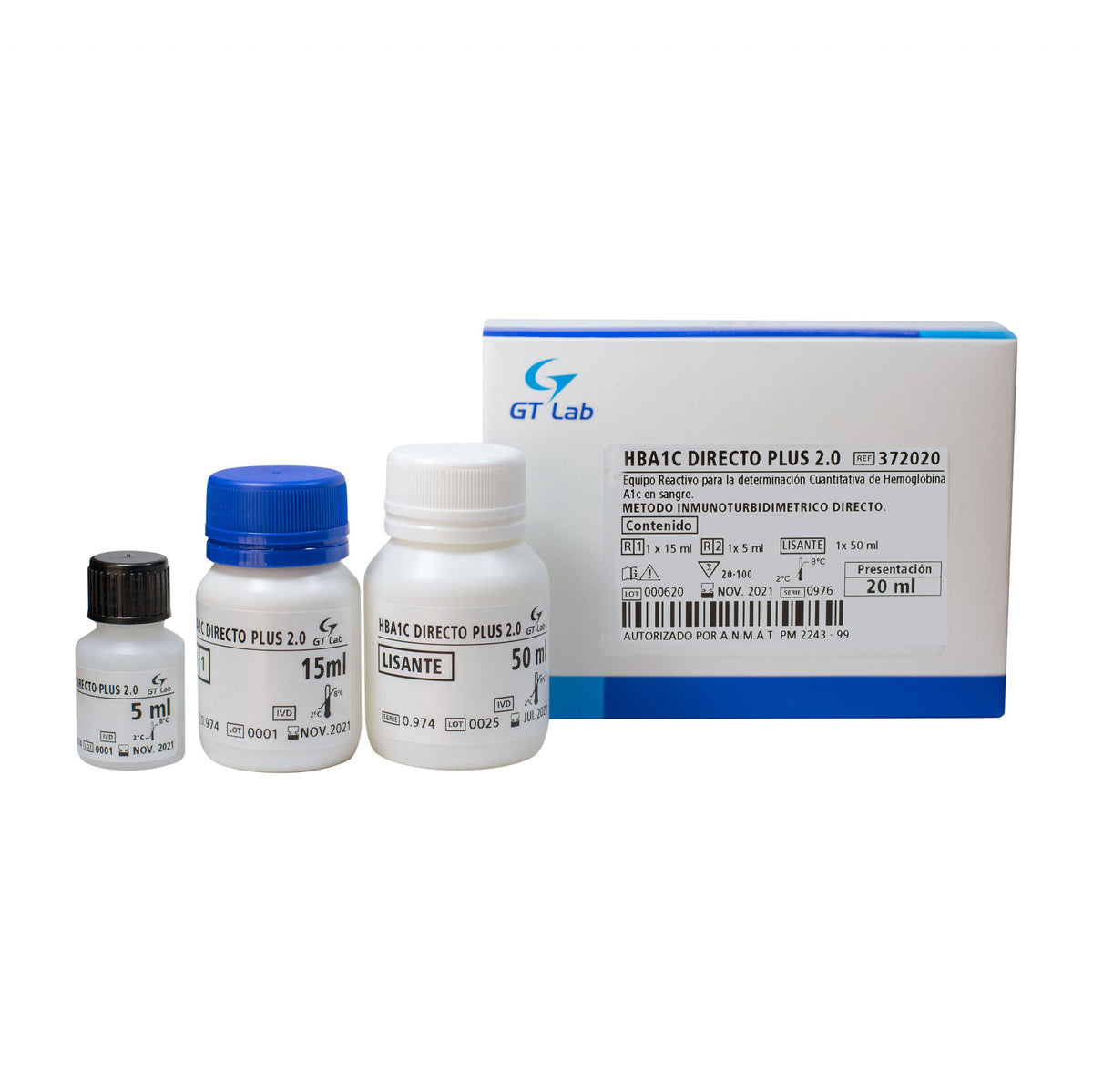 Hba1C Directo Plus - 15 + 5 ml / 100 Det. - 372020 - Gt Laboratorio