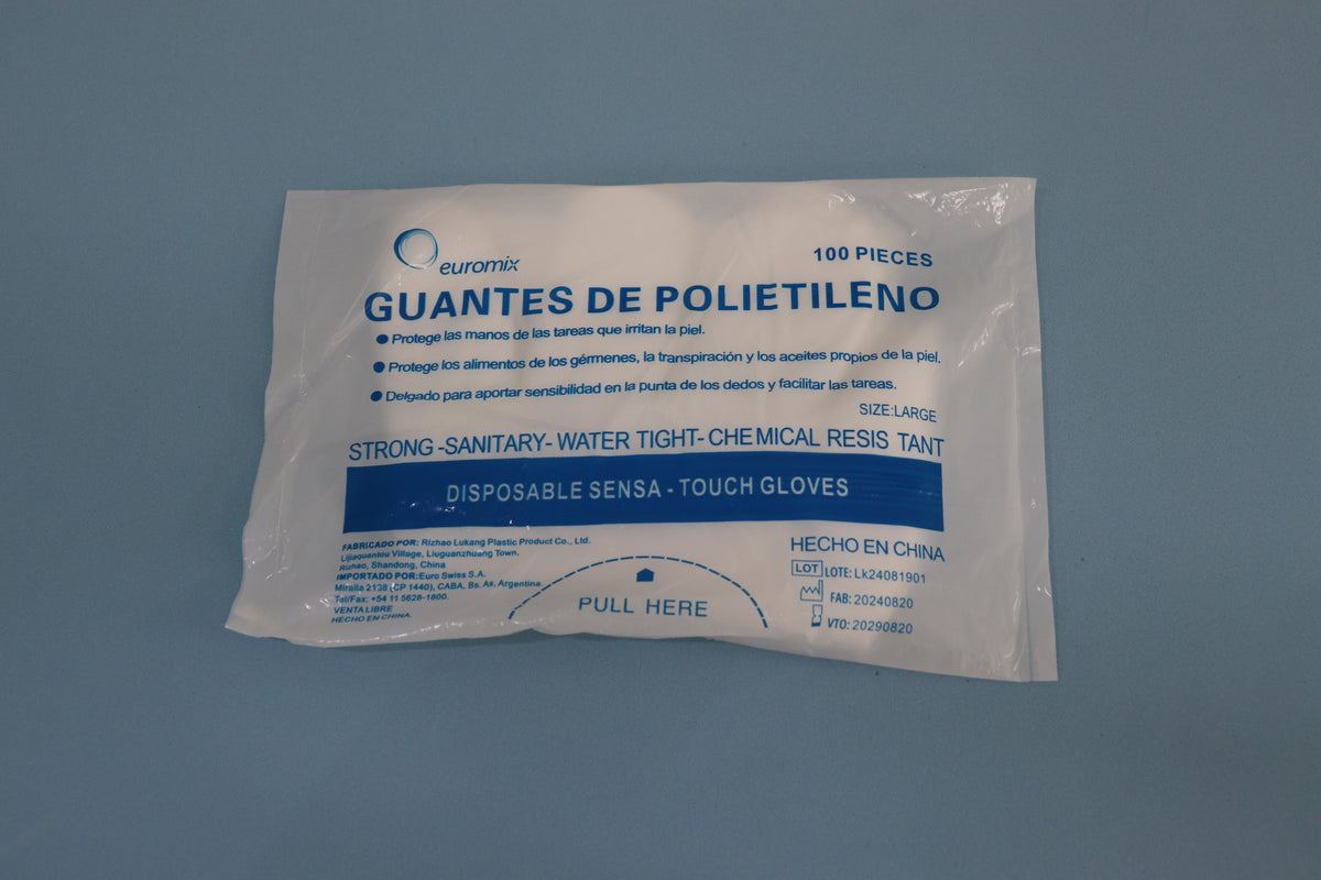 Guantes De Polietileno (Manoplas) - Bolsa X 100 Unidades