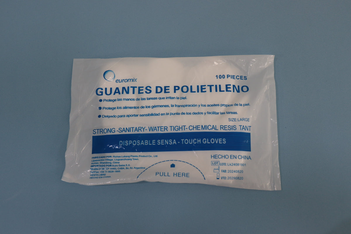 Guantes De Polietileno (Manoplas) - Bolsa X 100 Unidades