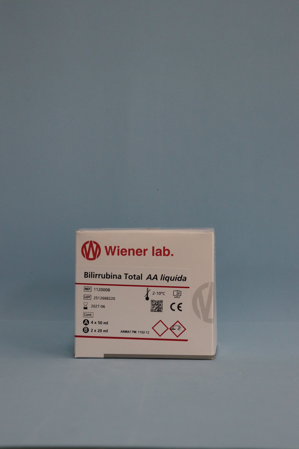 Bilirrubina Total AA Líquida - 240 ml (4 X 50 ml + 2 X 20 ml) - 1120008 - Wiener