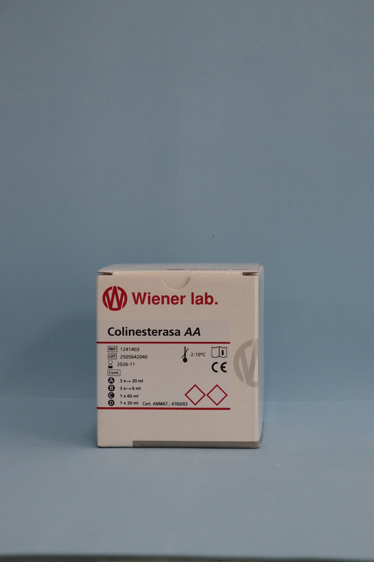 Colinesterasa AA - 78 ml (3 X 20 ml + 3 X 6 ml) - 1241403 - Wiener